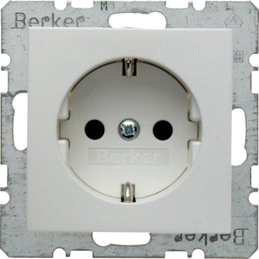 SCHUKO-Steckdose mit erhöhtem Berührungsschutz S.1/B.3/B.7 polarweiß matt 