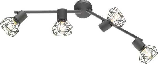 Decken/Wandleuchte Ran grau Drahtschirm 3xE14 40W 
