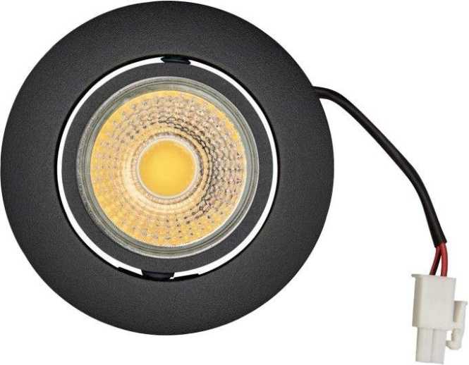 Einbauspot LED Flat IP44 schwarz-matt 8W 930 38° dimmbar 
