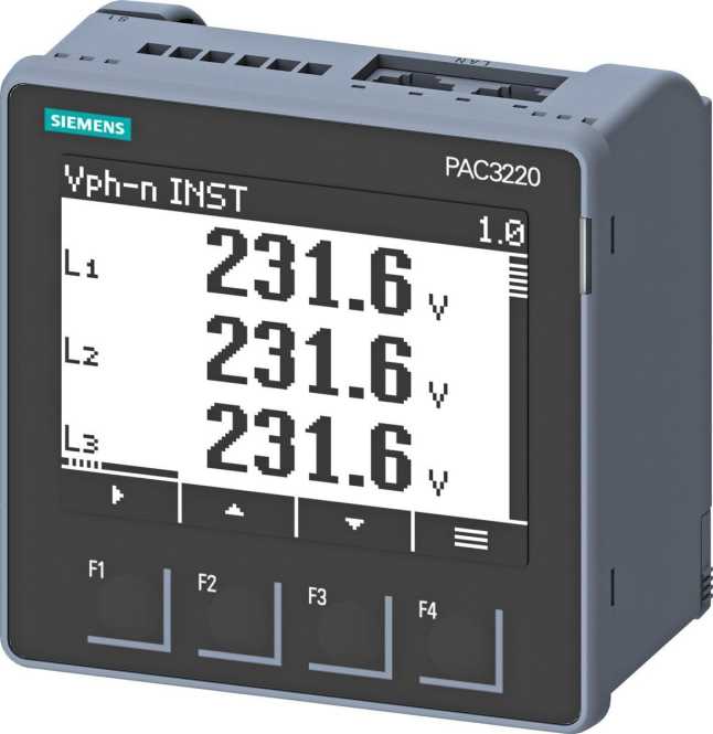 SENTRON PAC3220 LCD Schalttafeleinbaugerät Modbus TCP mit grafischem Display 