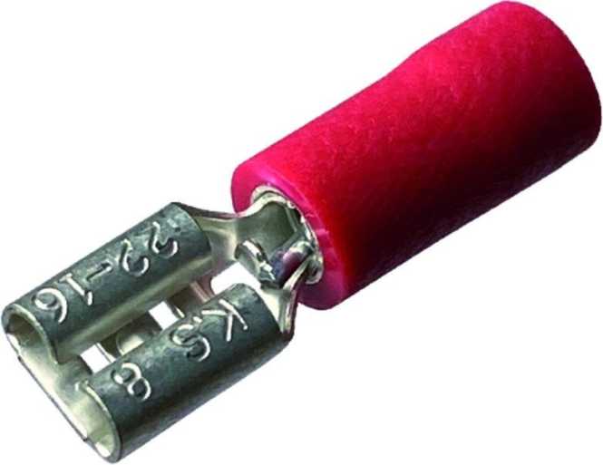 Isolierte Flachsteckhülsen 0,5-1 mm² 2,8x0,8mm rot 