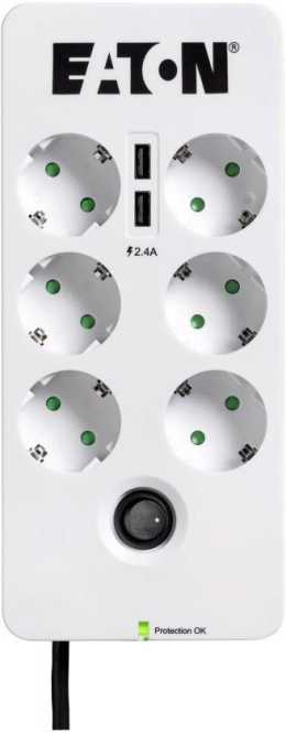 Protection Box 6 DIN 10A Input Schuko Output 6 Schuko 2 USB 