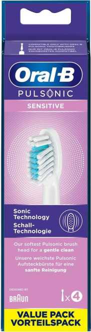 Aufsteckbürste für Schallzahnbürsten Pulsonic Clean Sensitive 4 Stück 