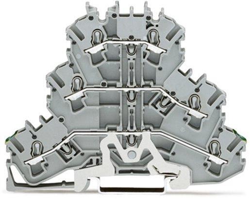 Dreistockklemme PE/L/L 2,5 mm² grau 