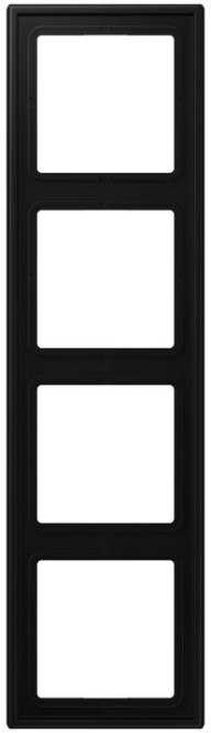 Rahmen 4-fach senkr. u. waager. Montage Duroplast lackiert LS 990 schwarz matt 