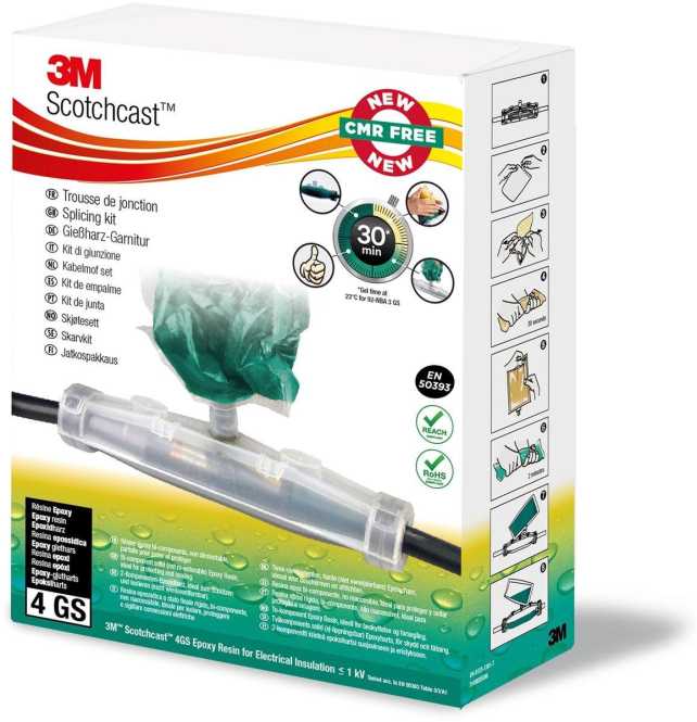 Scotchcast Gießharz-Verbindungsgarnitur 4x1,5-4/5x1,5-2,5 mm² 