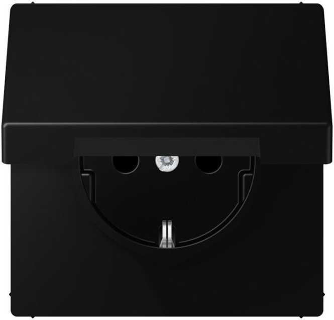 SCHUKO Steckdose 16 A 250 V ~ Klappdeckel Serie LS graphitsw matt 