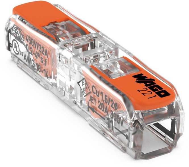 Durchgangsverbinder mit Hebel für alle Leiterarten max. 4 mm² 