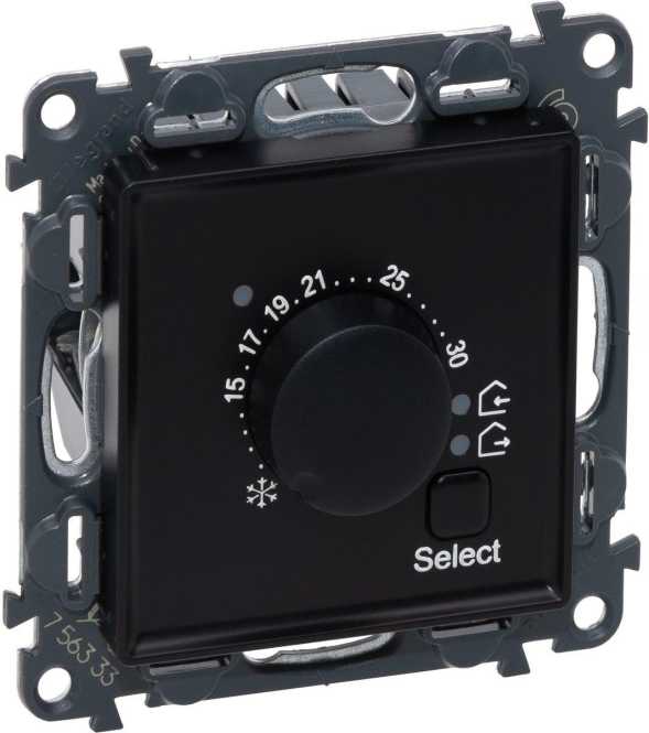 Valena Life elektronisches Raumthermostat mit Wechselkontakt Farbe: Schwarz 