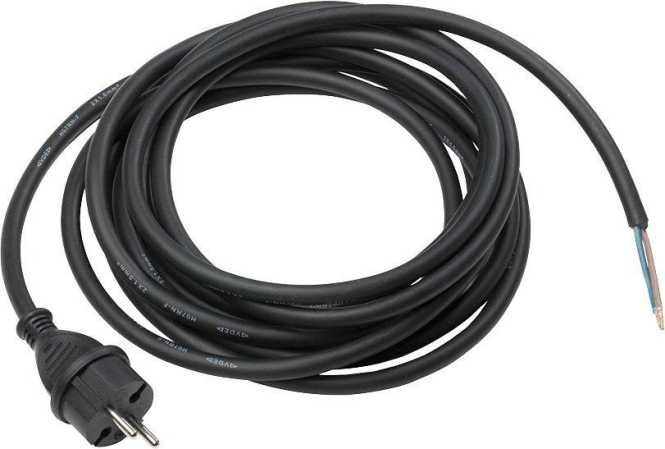 Bohrmaschinen-Leitung 5 m H07RN-F 2x1.0, schwarz 