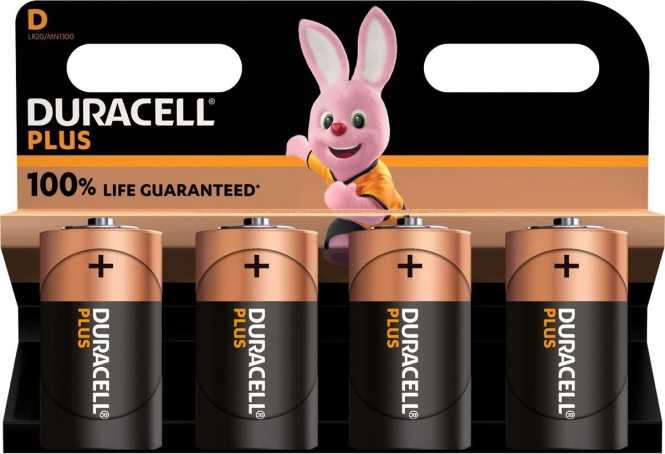 Duracell Plus 4D K-Pack 4 Stück 