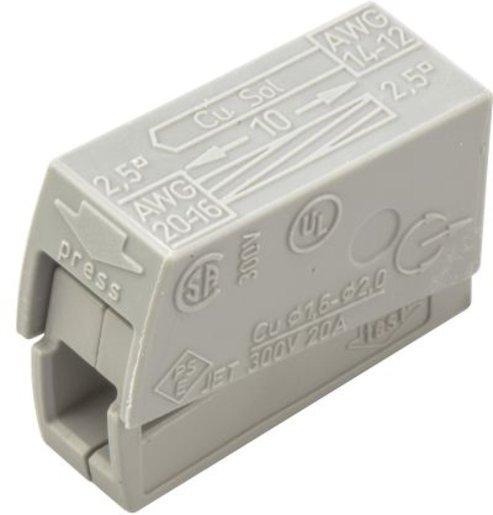 Leuchtenklemme Dauerbetriebstemperatur 105°C 1 - 2,5 mm² grau 