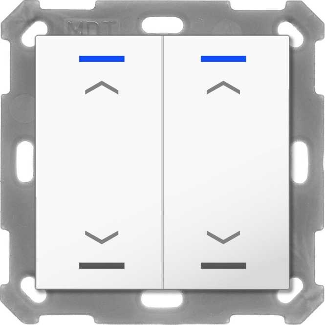 Taster Light 55 2-fach RGBW Reinweiß glänzend Jalousie 