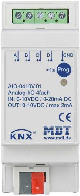 Analog I/O 4-fach 2TE REG 0-10V Ein-/Ausgang umschaltbar 
