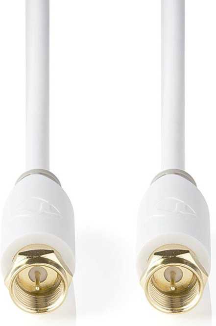 Satelliten- und Antennenkabel F-Stecker an F-Stecker 3,0 m Weiß 