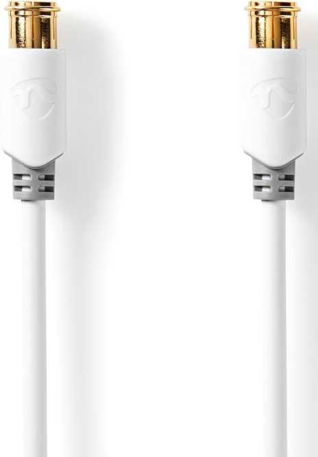 Satelliten- und Antennenkabel F-Schnellstecker an F-Schnellstecker 5,0 m Weiß 