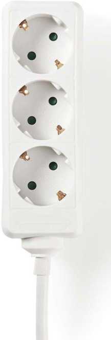 Steckdosenleiste Schutzkontakt 3-Wege 3,0 m 3680 W Weiß 