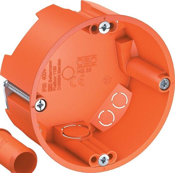HW Gerätedose flache Bauform DM 68mm H35mm PP orange 