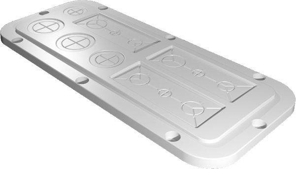 Kunststoff-Flanschplatte modular metrischen Vorprägungen für AX BT:339x149mm 