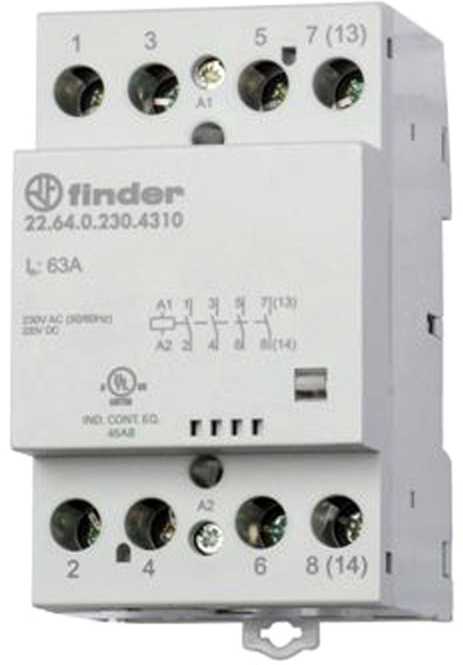 Schütz für Reiheneinbau 3 Schließer und 1 Öffner 63A Spule 24VAC/DC 