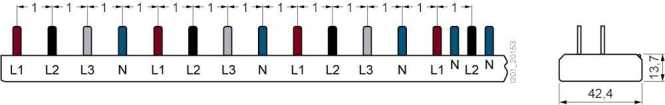 Stiftsammelschiene 10mm² Anschluss: 3p/N (FI N-rechts) + 12x Kompaktgerät 