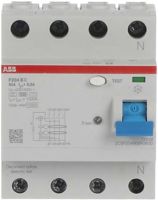 FI-Schutzschalter  63A 4-polig 300mA Typ B selektiv 