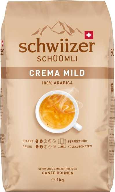 Bohnenkaffee Schwiizer Schüümli Crema Mild 1kg 