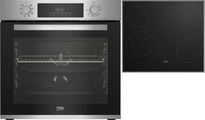 Einbaubackofen und Glaskeramikkochfeld im Set BBSM12320X 