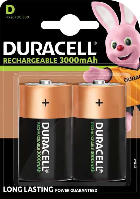 Duracell Rechargeable Alkaline-Batterien D K-Pack 2 Stück 