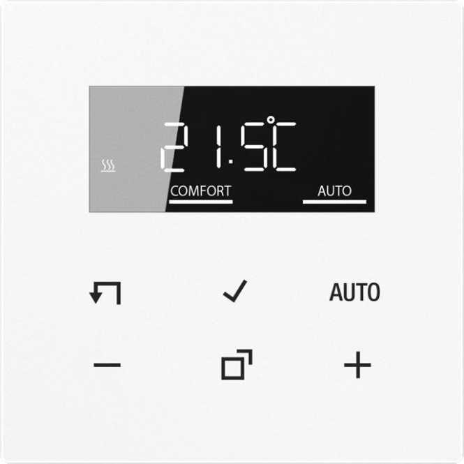 Raumtemperaturregler mit Display Standard, Serie LS, alpinweiß 