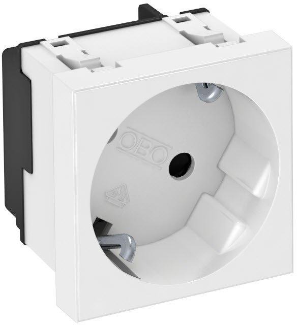 Steckdose 33° 1-fach Schutzkontakt 250V 10/16A reinweiß 