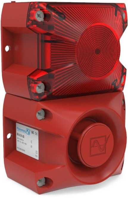 Blitzschallgeber PA X 1-05 rot 5J 24DC 105dB IP66 NEMA4/4x RAL3000 