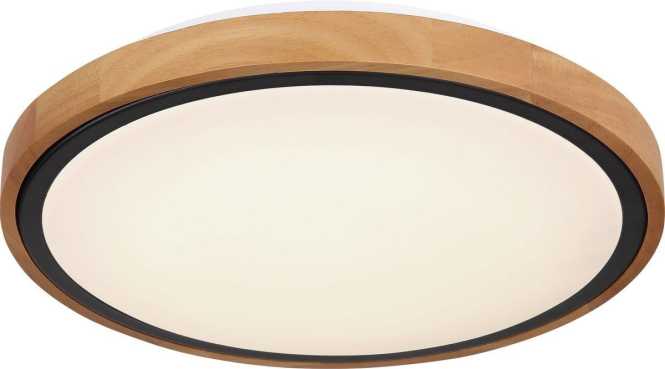 BRUNO Deckenleuchte schwarz Holz Acryl 3000-4500-6000K LED 12W CCT 