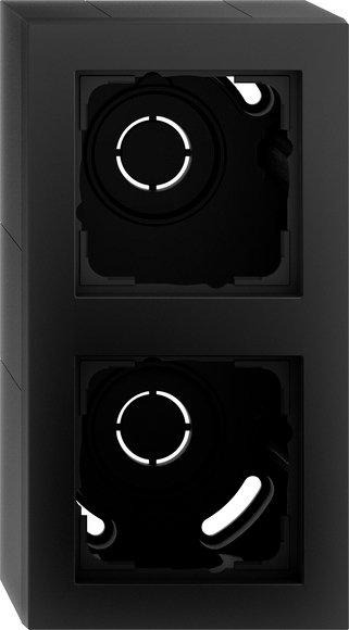 AP-Gehäuse 2-fach + Rahmen Gira E2 schwarz matt 