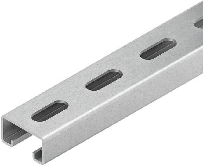 Ankerschiene C-Profil Schlitzweite 18 mm 40x22x2000 mm gelocht 