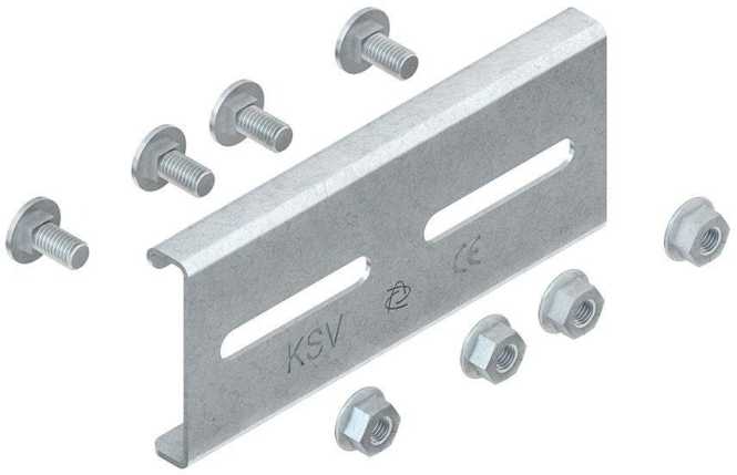 Stoßstellenverbinder Stahl feuerverzinkt DIN EN ISO 1461 inkl. Zubehör 