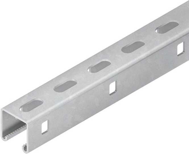 Ankerschiene C-Profil Schlitzweite 22mm 41x41x3000mm gelocht Stahl feuerverzinkt 
