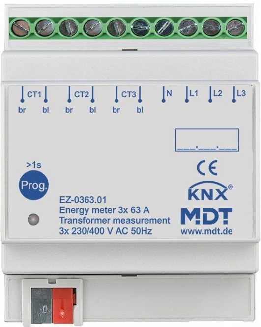 Energiezähler 3-fach 63 A Wandlermessung 4TE REG 230/400 V AC 