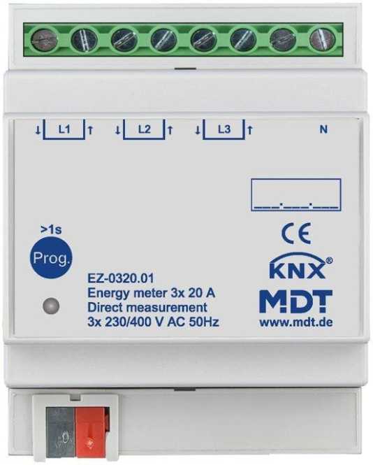 Energiezähler 3-fach 20 A Direktmessung 4TE REG 230/400 V AC 