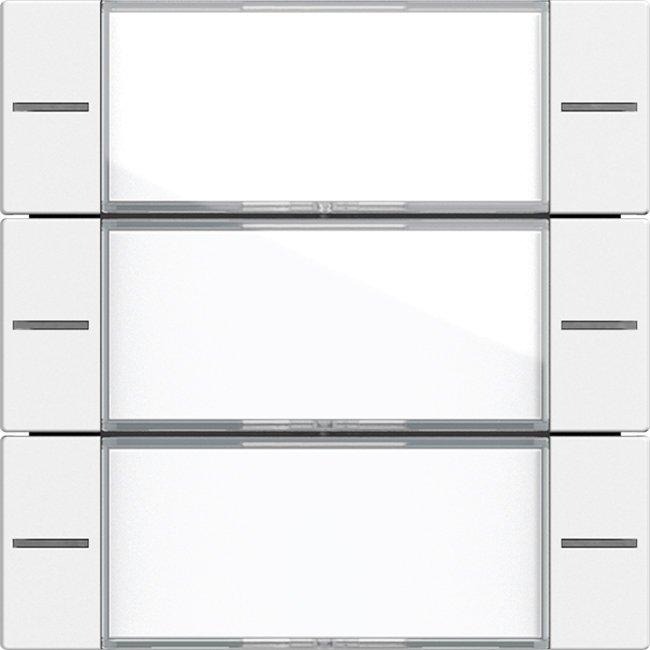 Wippenset 3-fach Beschriftungsfeld für Tastsensor 4 System 55 Klar Reinweiß matt 