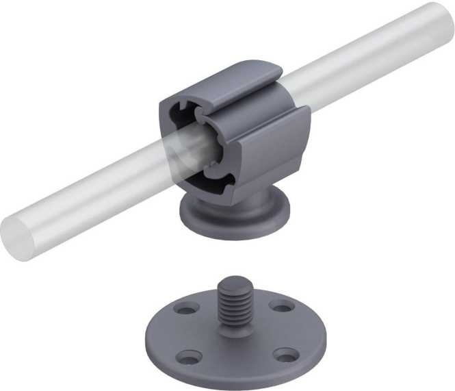 Leitungshalter mit Klebesockel und Gewinde M8 PA 