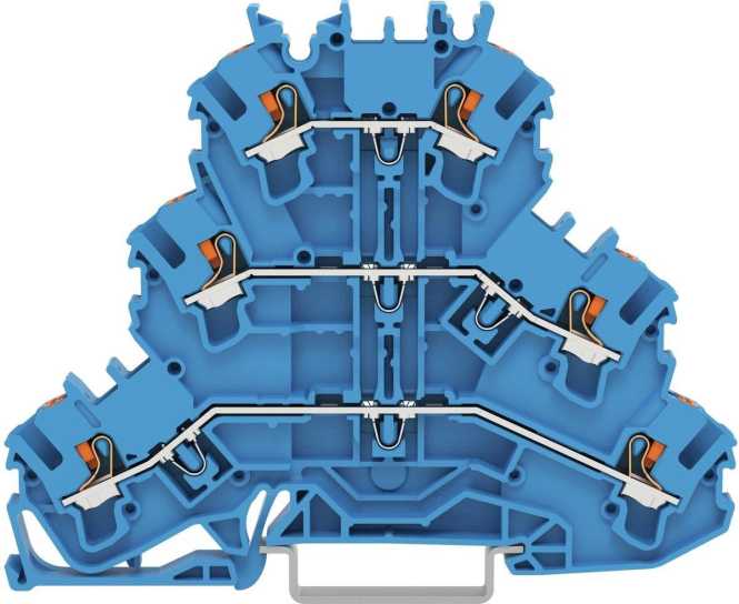 Dreistockklemme mit Drücker Durchgangs-/Durchgangs-/Durchgangsklemme, N/N/N 