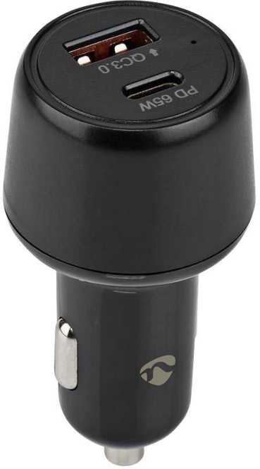 KFZ Ladegerät 2 Ausgänge 1xUSB A 1xUSB C 3,25A 65W automatische Spannungswahl 