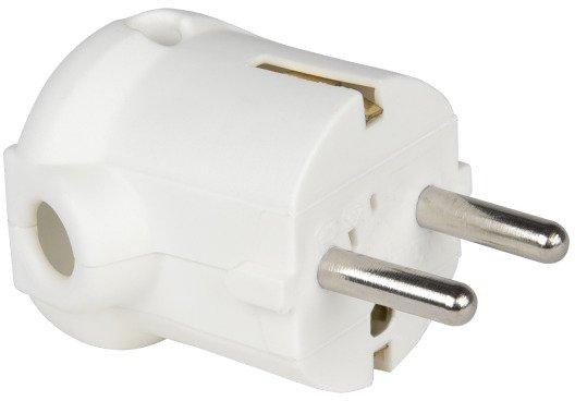 Schutzkontaktstecker PP 2SL seitlich IP20 weiß 