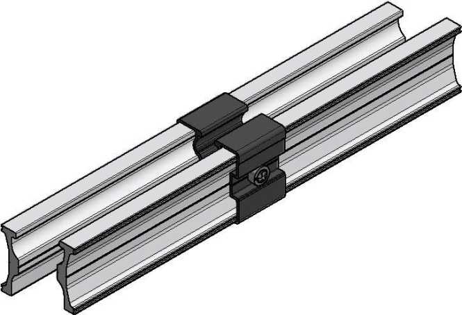 Vormontierter Innenverbinder für RAIL 40 schwarz eloxiert 