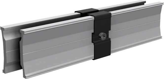 Vormontierter Innenverbinder für RAIL 60 schwarz eloxiert 