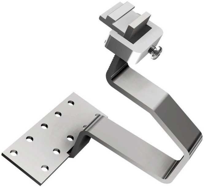 Edelstahl-Dachhaken Höhe 55 mm inkl. Klemmkombination horizontal 