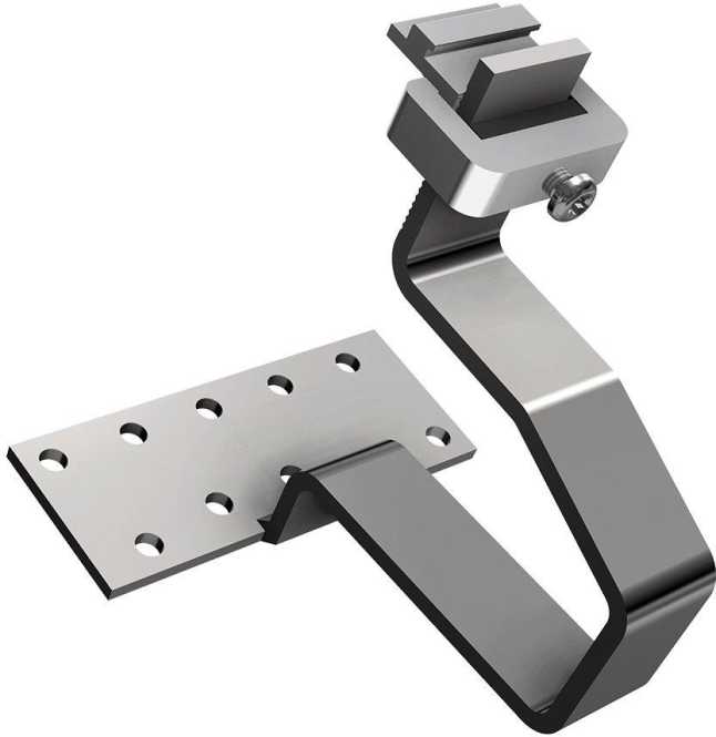 Edelstahl-Dachhaken Höhe 35 mm inkl. Klemmkombination horizontal 