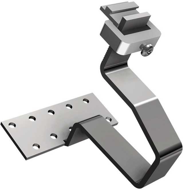 Edelstahl-Dachhaken Höhe 45 mm inkl. Klemmkombination horizontal 