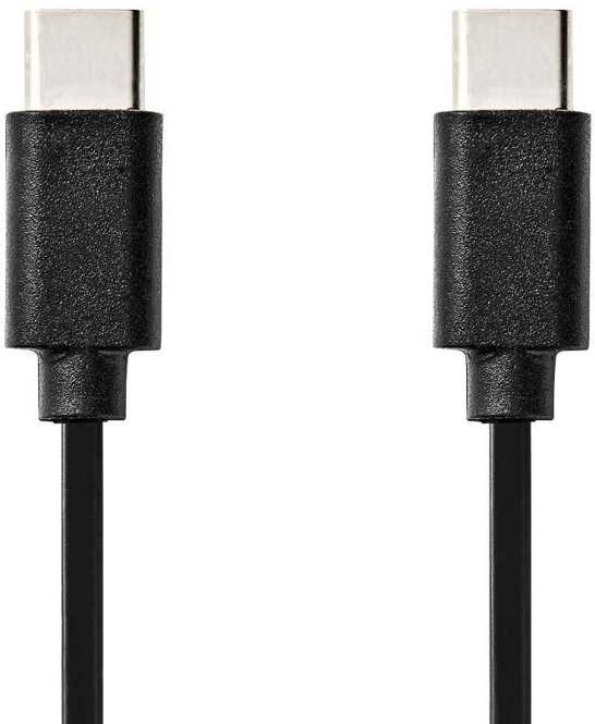 USB-C Kabel auf USB-C 60 W 480 Mbps vernickelt 1 m schwarz 